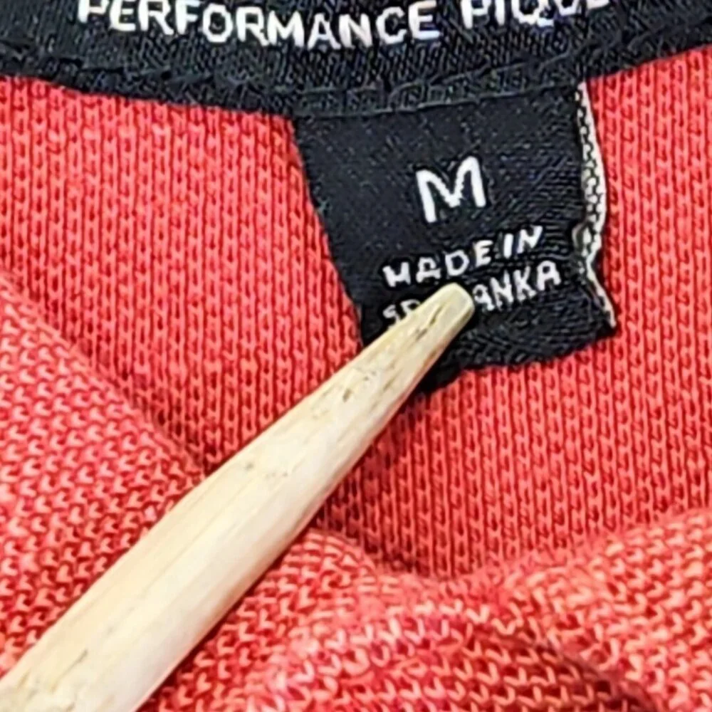 Banana Republic Performance‎ Pique Polo Men's Medium Orange Slubby Cotton EUC LN